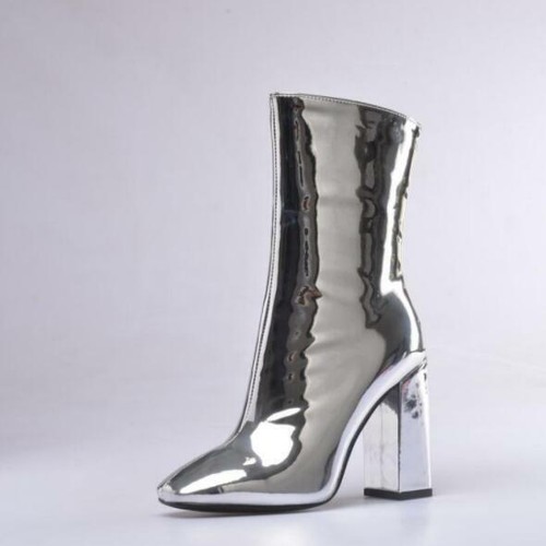 ladies patent leather ankle boots